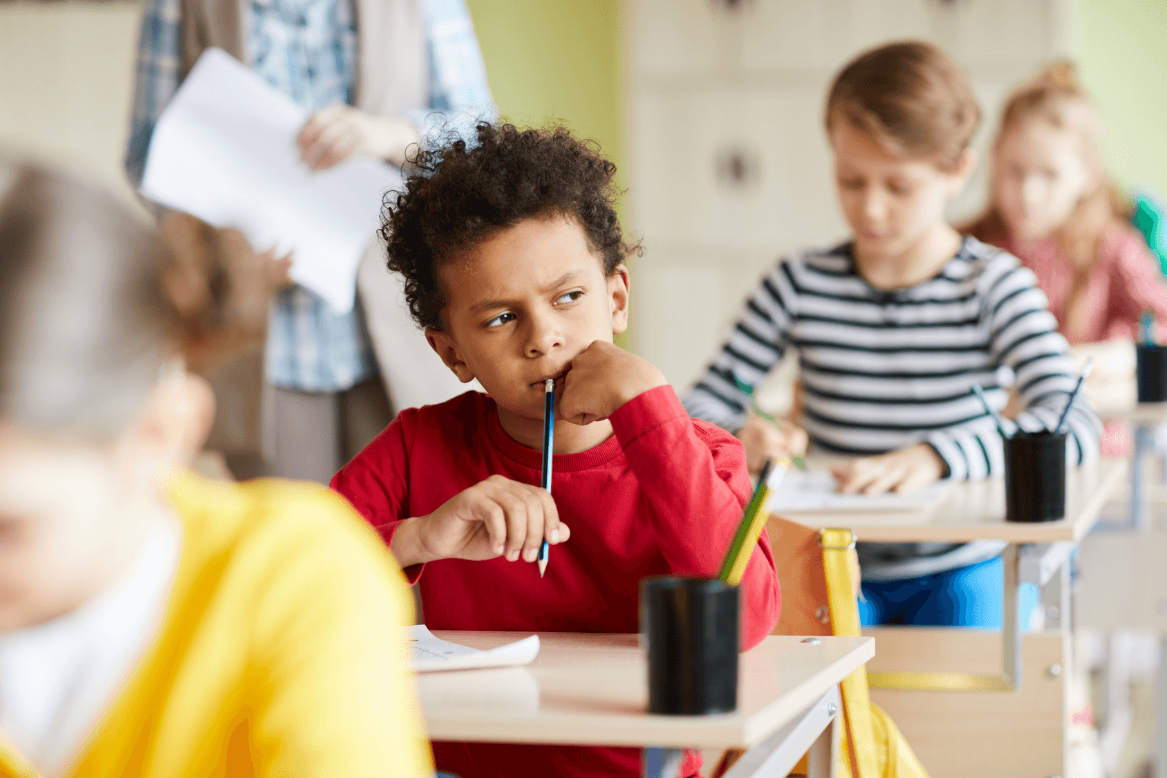 Young student preparing for 11+ exam
