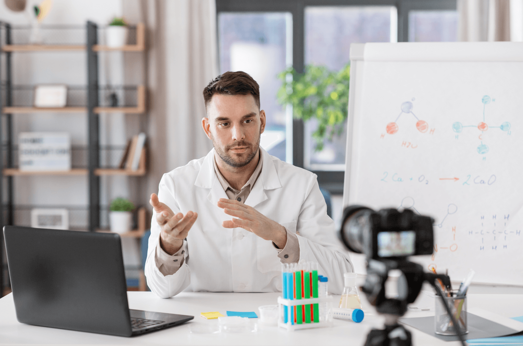 Experienced tutor teaching online with engaging content
